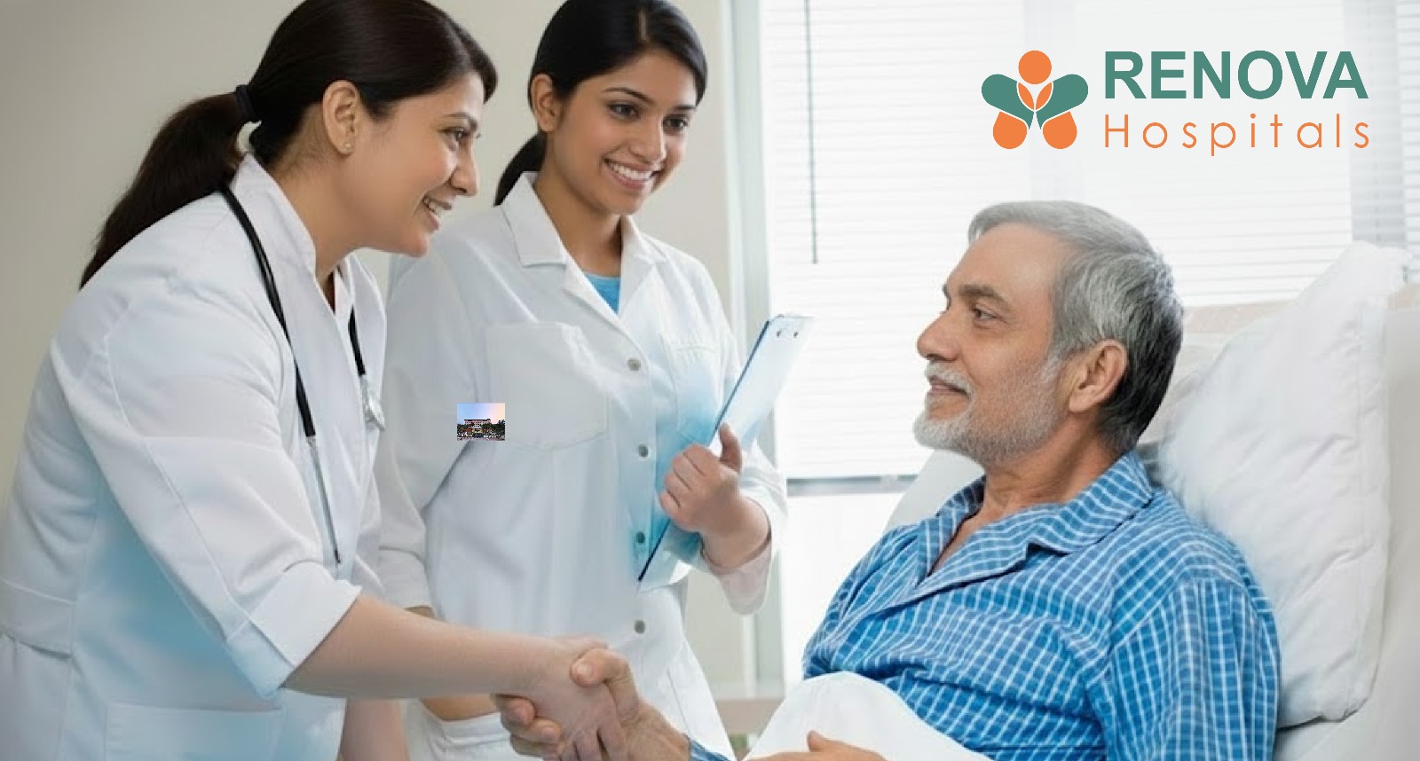 Patient receiving emotional support and counselling during hospital recovery