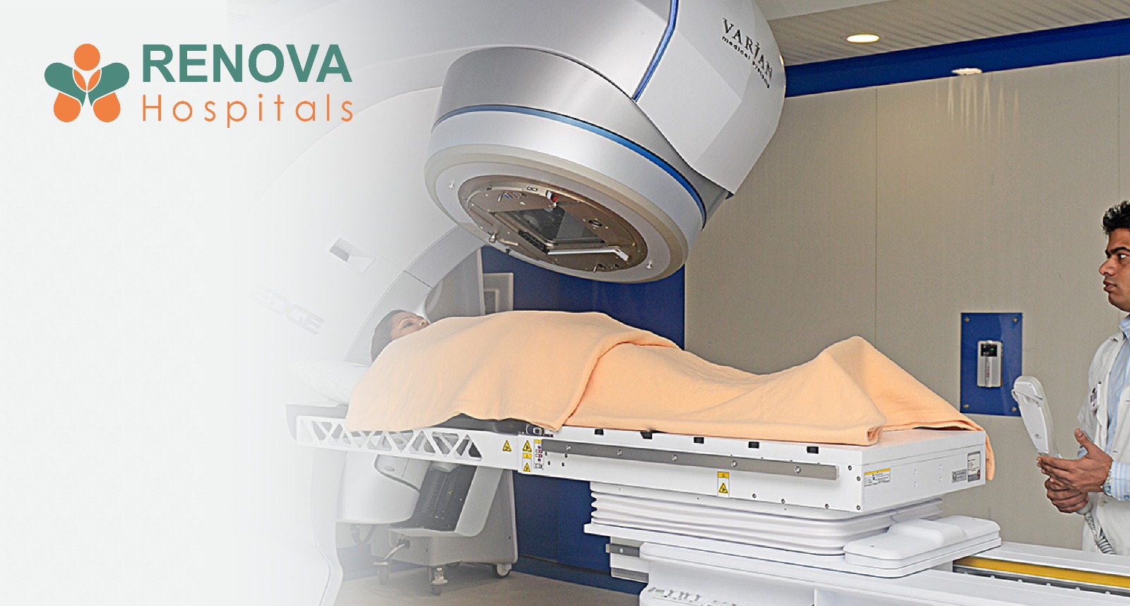 Radiation oncology treatment session at Renova Hospitals cancer centre in Hyderabad.