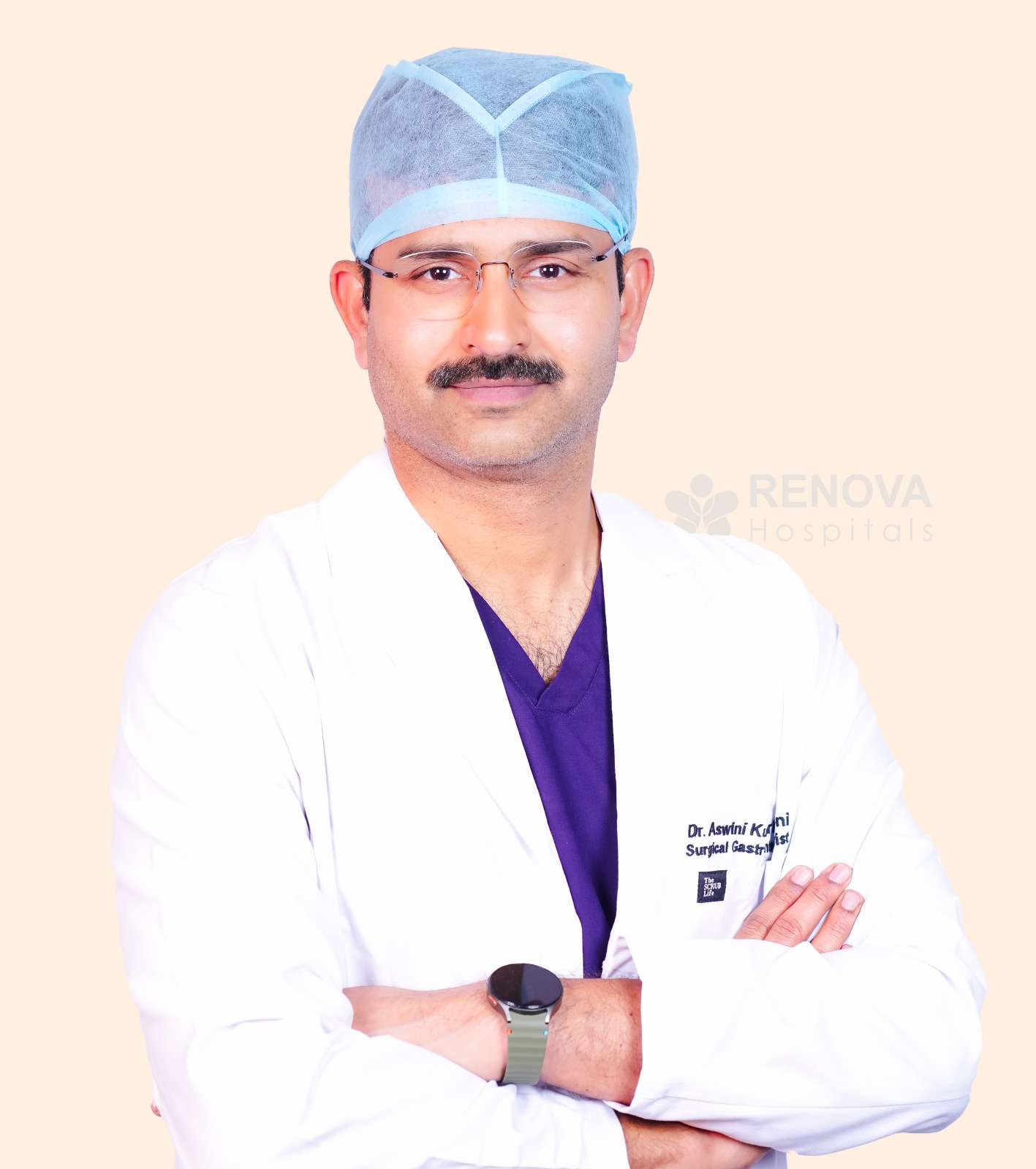 Dr. Aswini Kumar Myneni, Senior Surgical Gastroenterologist at Renova, expert in colorectal surgery
